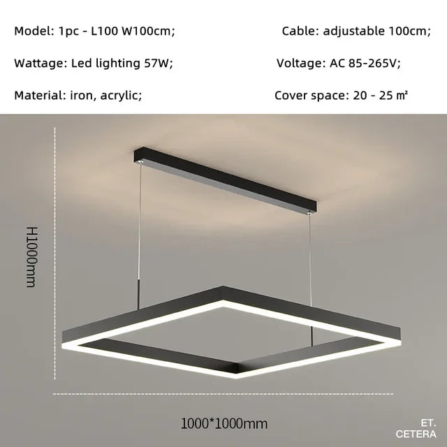 Stropná štvorcová lampa Centaurus