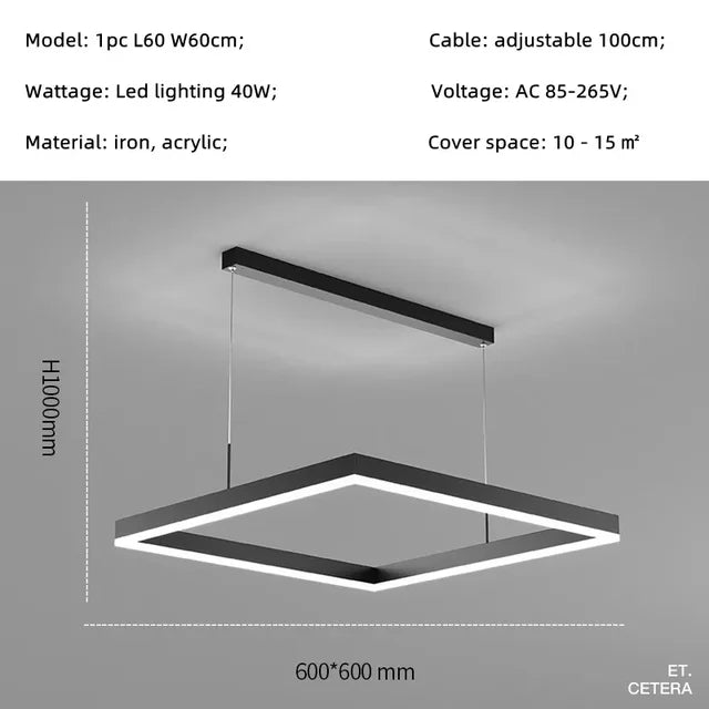Stropná štvorcová lampa Centaurus
