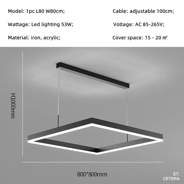 Stropná štvorcová lampa Centaurus