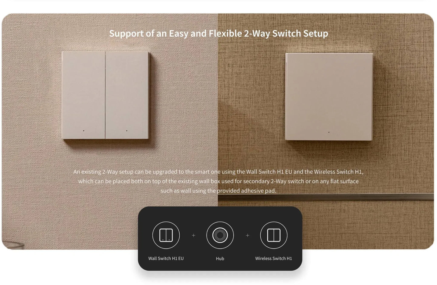AQARA Smart Wall Switch H1 (No Neutral, Double Rocker)