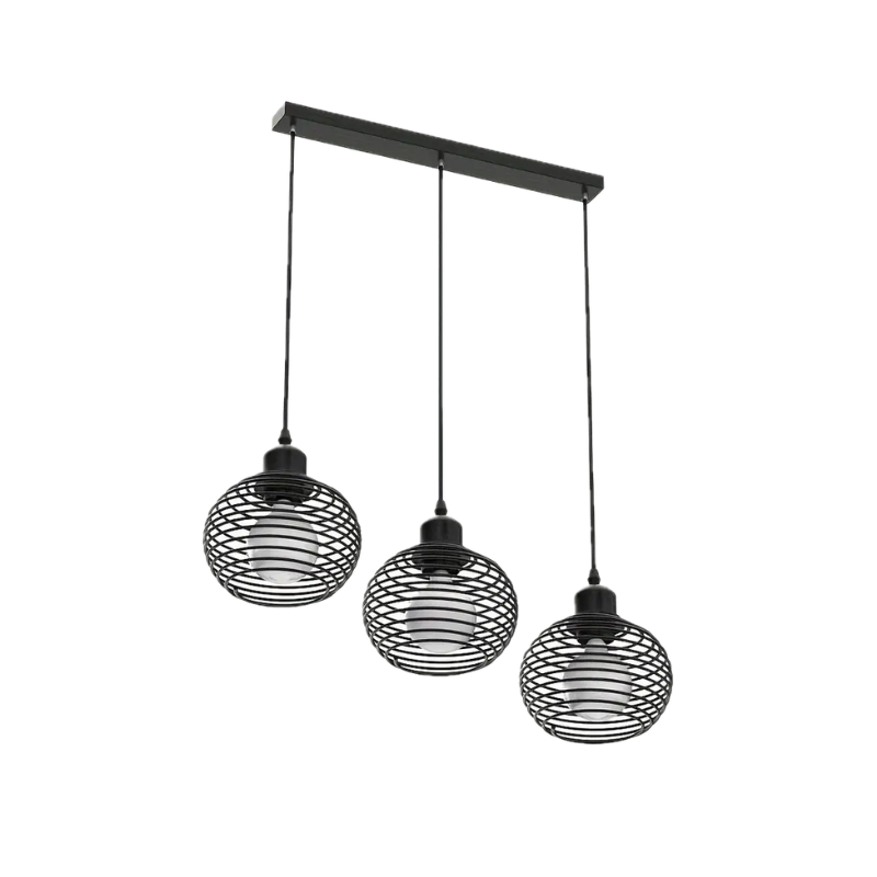 Trojitá závesná lampa v industriálnom štýle