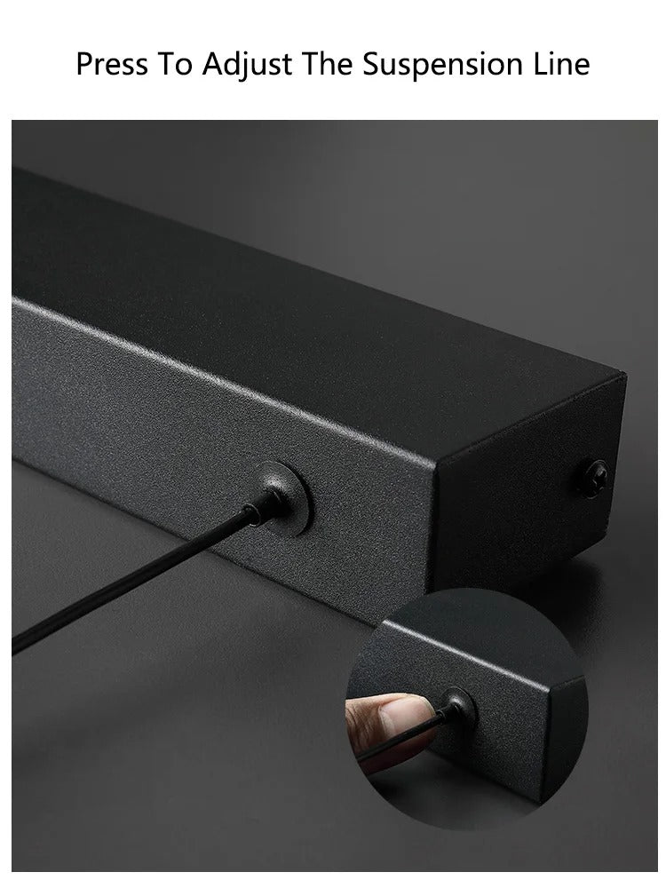 Dlhá moderná jedálenská lampa