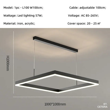 Stropná štvorcová lampa Centaurus