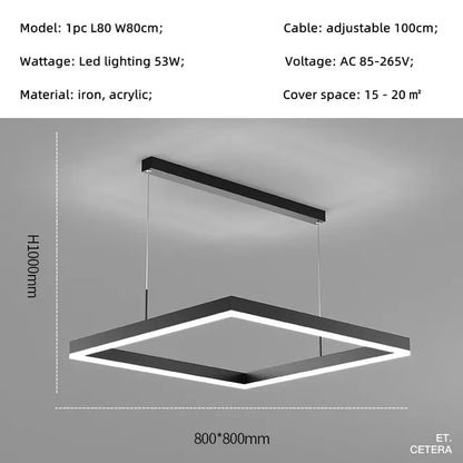 Stropná štvorcová lampa Centaurus